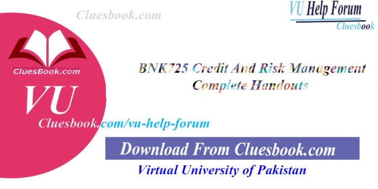 BNK725 Credit And Risk Management Complete Handouts
