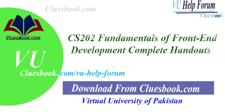 CS202 Fundamentals of Front-End Development Complete Handouts