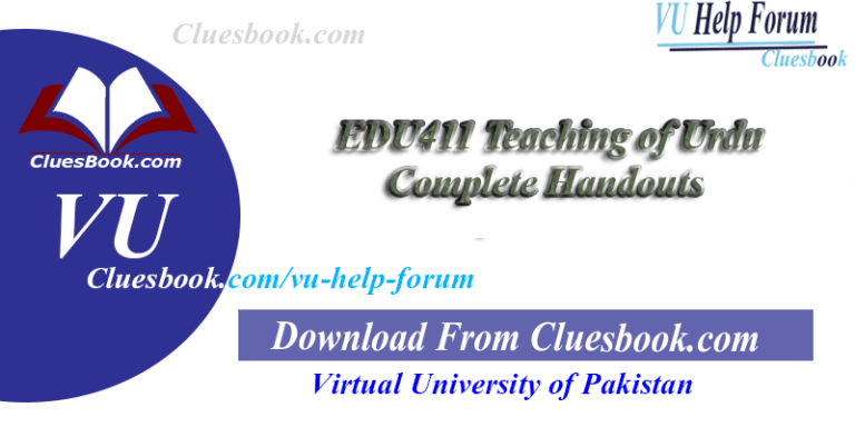 EDU411 Teaching of Urdu Complete Handouts