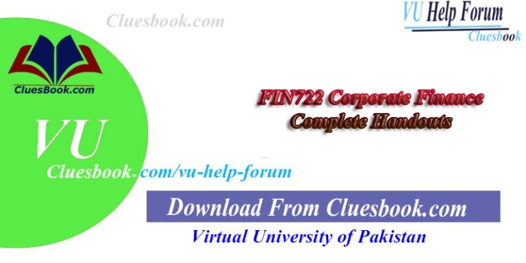FIN722 Corporate Finance Complete Handouts