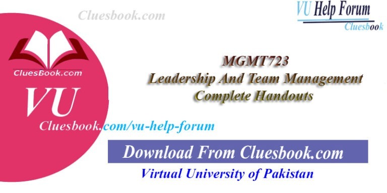 MGMT723 Leadership And Team Management Complete Handouts