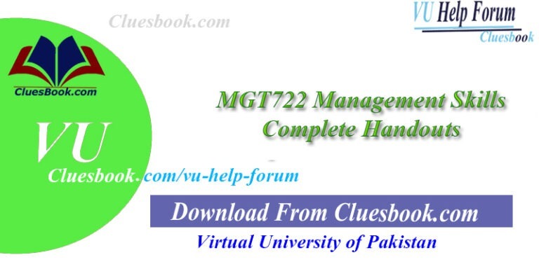 MGT722 Management Skills Complete Handouts