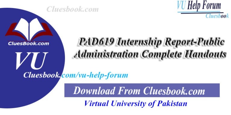 PAD619 Internship Report-Public Administration Complete Handouts