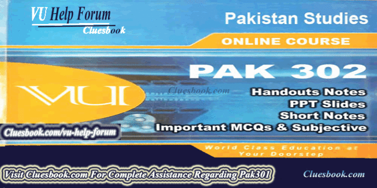 PAK302 Pak Studies Virtual University of Pakistan