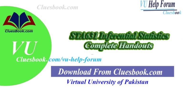 STA631 Inferential Statistics Complete Handouts