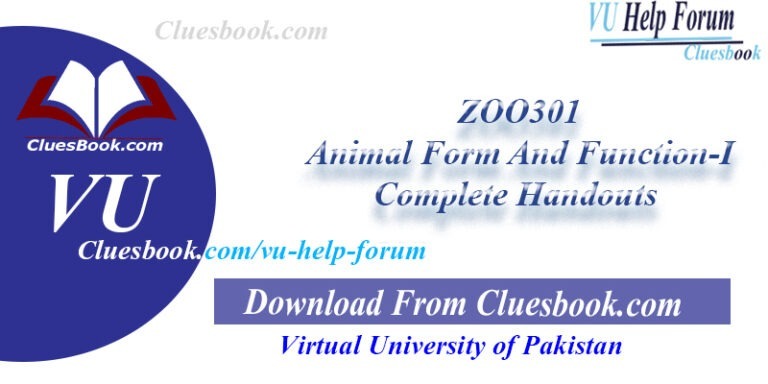ZOO301 Animal Form And Function-I Complete Handouts