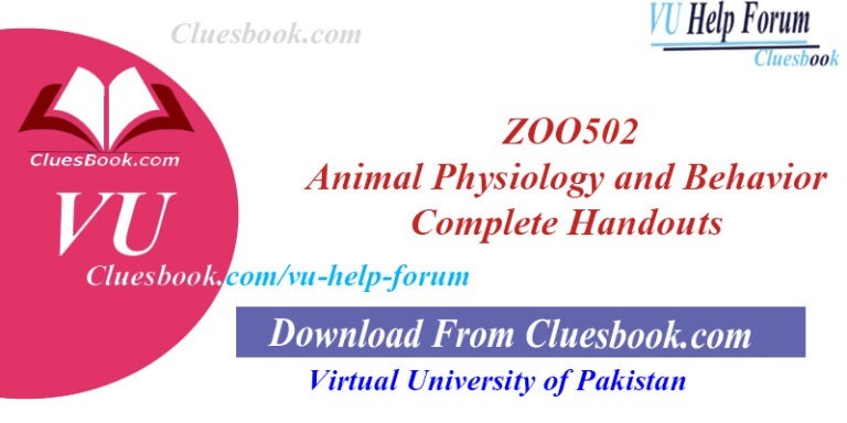 ZOO502 Animal Physiology and Behavior Complete Handouts
