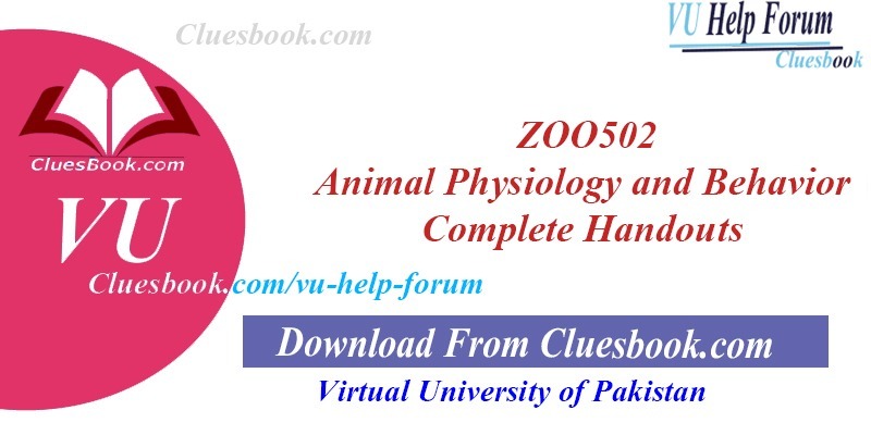 ZOO502 Animal Physiology and Behavior Complete Handouts