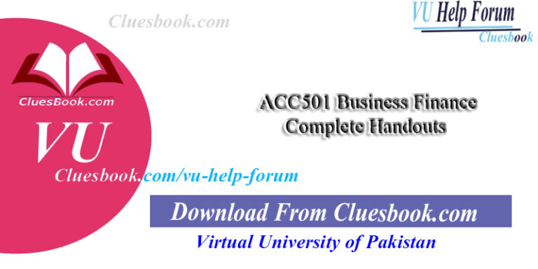 ACC501 Business Finance Complete Handouts