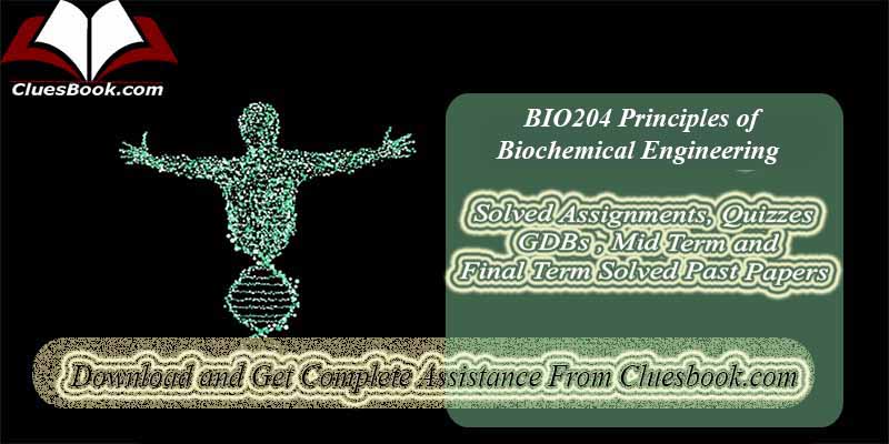 BIO204 Principles of Biochemical Engineering Solved Final Term Past Papers File-1