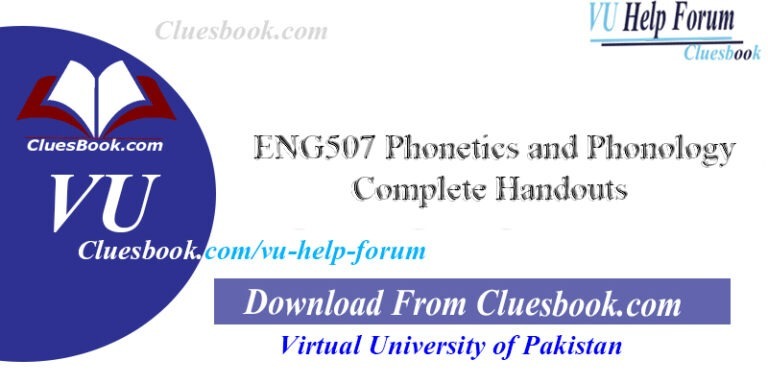 ENG507 Phonetics and Phonology Complete Handouts
