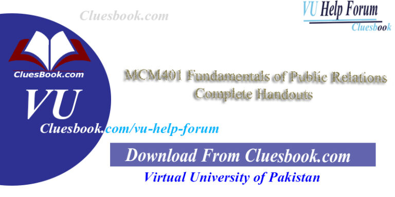 MCM401 Fundamentals of Public Relations Complete Handouts
