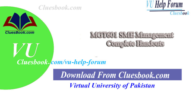MGT601 SME Management Complete Handouts