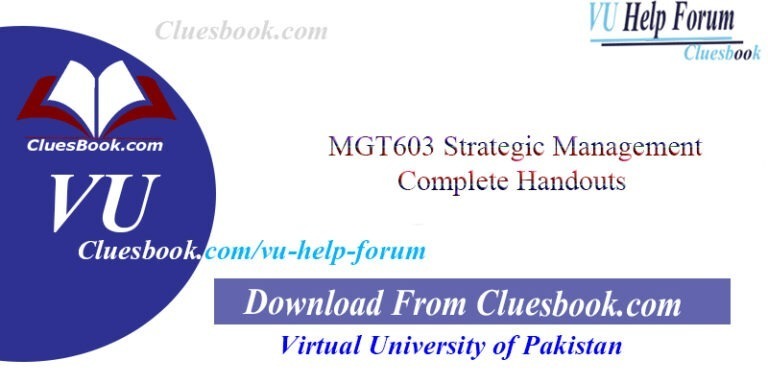 MGT603 Strategic Management Complete Handouts
