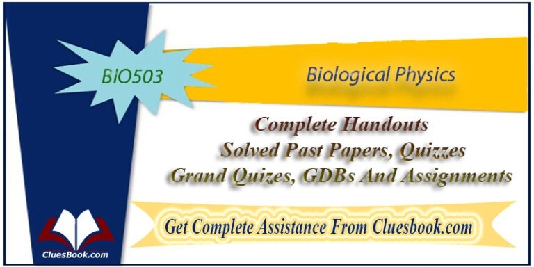 BIO503 Biological Physics Handouts (Complete Handouts)