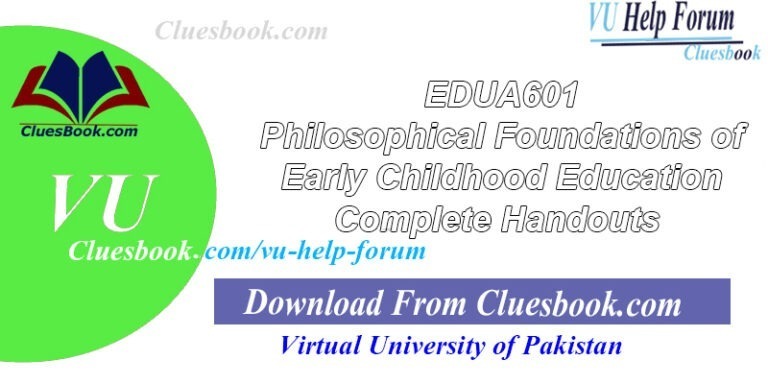 EDUA601 Philosophical Foundations of Early Childhood Education Complete Handouts