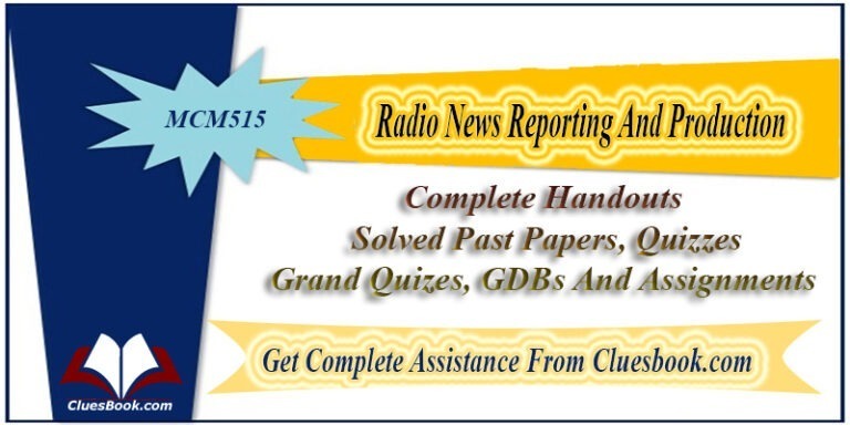 MCM515 Radio News Reporting And Production Complete Handouts