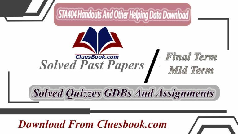 STA404 Handout And Other Help Data Download