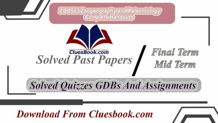 ZOO503 Zoogeography and Paleontology Complete Handouts