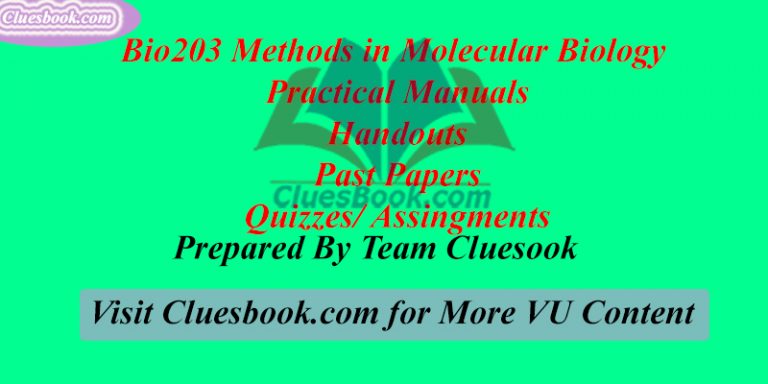 Bio203 Methods in Molecular Biology