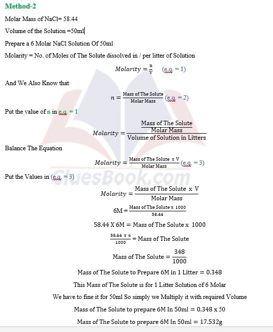 How to Prepare 50ml of a 6% NaCl Solution 3 How Much NaCl is Required to Prepare 50ml of 6M NaCl Solution.