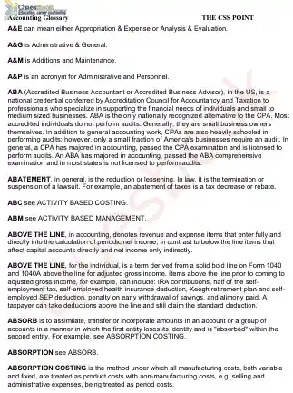 Accounting and Auditing CSS Book PDF (Accounting Glossary) 1 Accounting and Auditing CSS Book PDF (Accounting Glossary)
