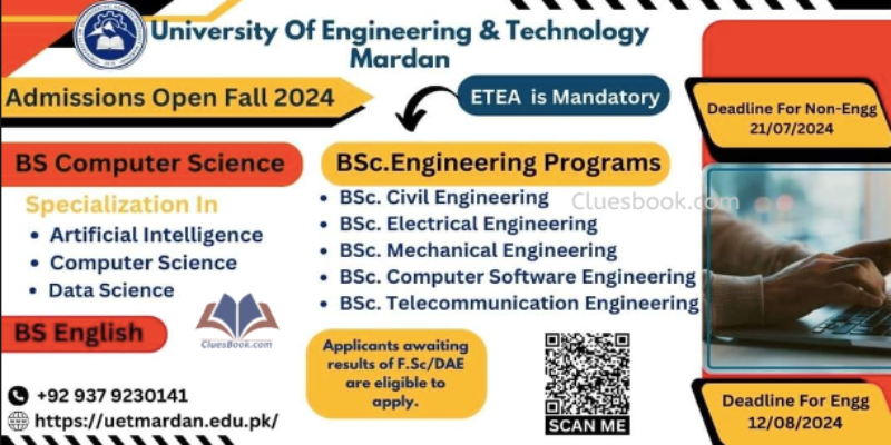 Admissions Open in University of Engineering and Technology Mardan 14th July 2024 1 Admissions Open in University of Engineering and Technology Mardan