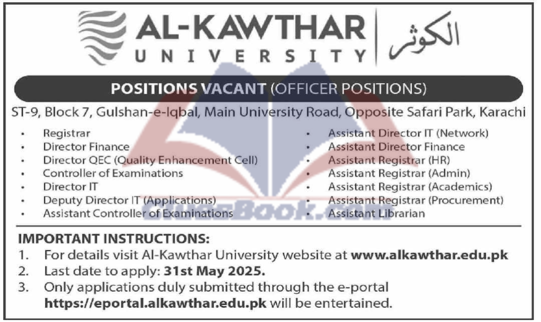 Officer Jobs at Al-Kawthar University 2025 1 Officer Jobs at Al-Kawthar University 2025