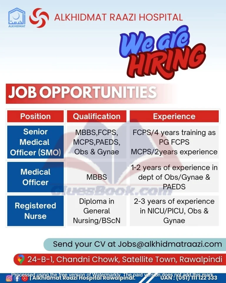 Alkhidmat Raazi Hospital Rawalpindi Jobs 2025 13 Alkhidmat Raazi Hospital Rawalpindi Jobs 2025