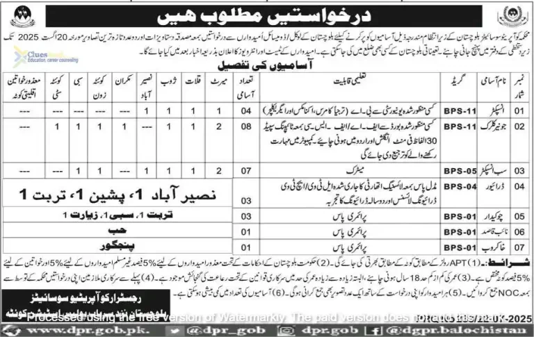 Balochistan Social Welfare Jobs 2025 Apply by 20th Aug 1 Latest Balochistan Social Welfare Jobs 2025 Apply by 20th Aug