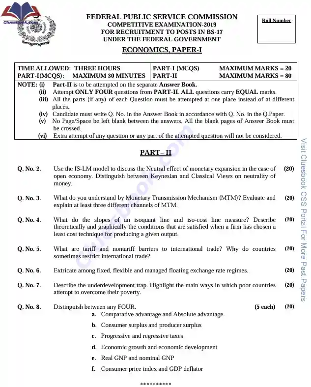 CSS Economics Paper 2019 1 CSS Economics Paper 2019