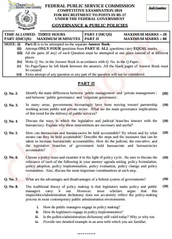 CSS Governance And Public Policy Paper 2019 PDF 16 CSS Governance And Public Policy Paper 2019 PDF