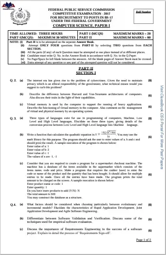 CSS Paper Computer Science 2017 1 CSS Paper Computer Science 2017