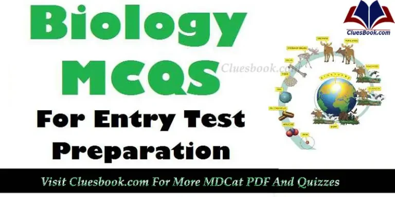 Download Biology Chapter Wise MCQs PDF for MDCAT Preparation