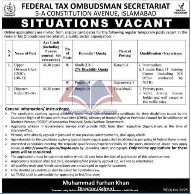 Federal Tax Ombudsman Jobs 2025 | Apply Now 1 Federal Tax Ombudsman Jobs 2025