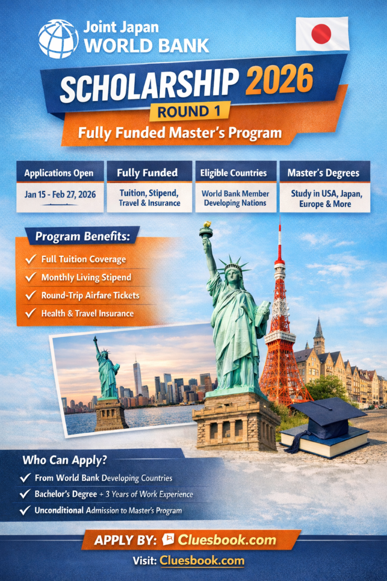 Fully Funded Joint Japan World Bank Scholarship 2026 Round 1