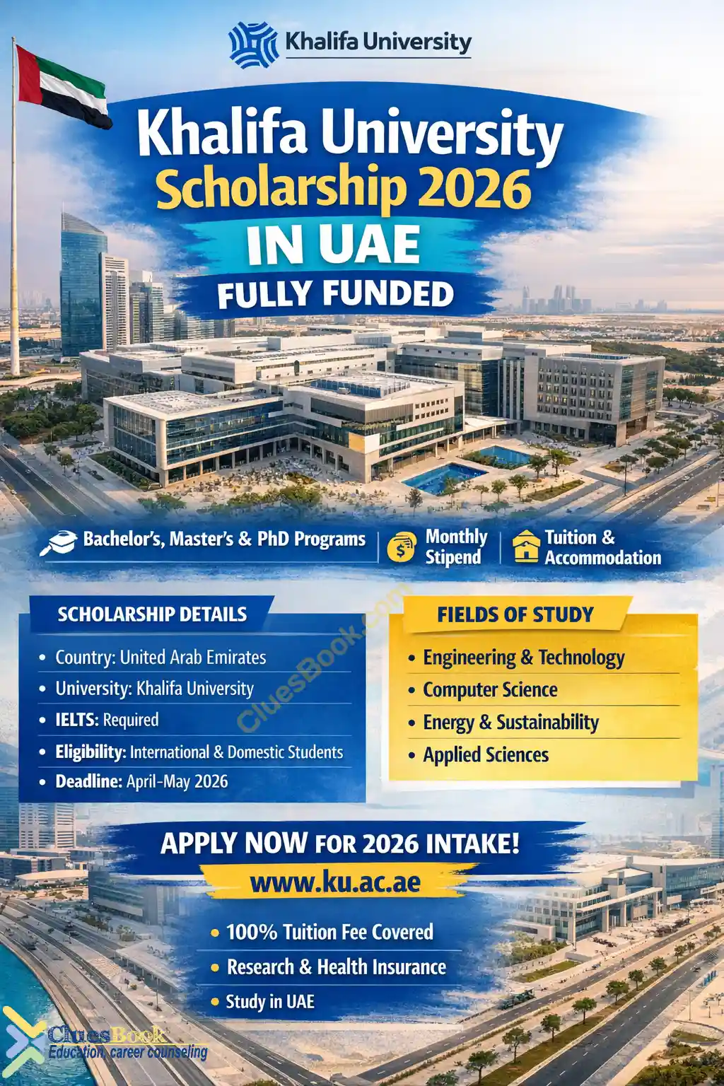 Khalifa University Scholarships in UAE 2026 (Fully Funded) 1 Fully Funded Khalifa University Scholarships in UAE 2026