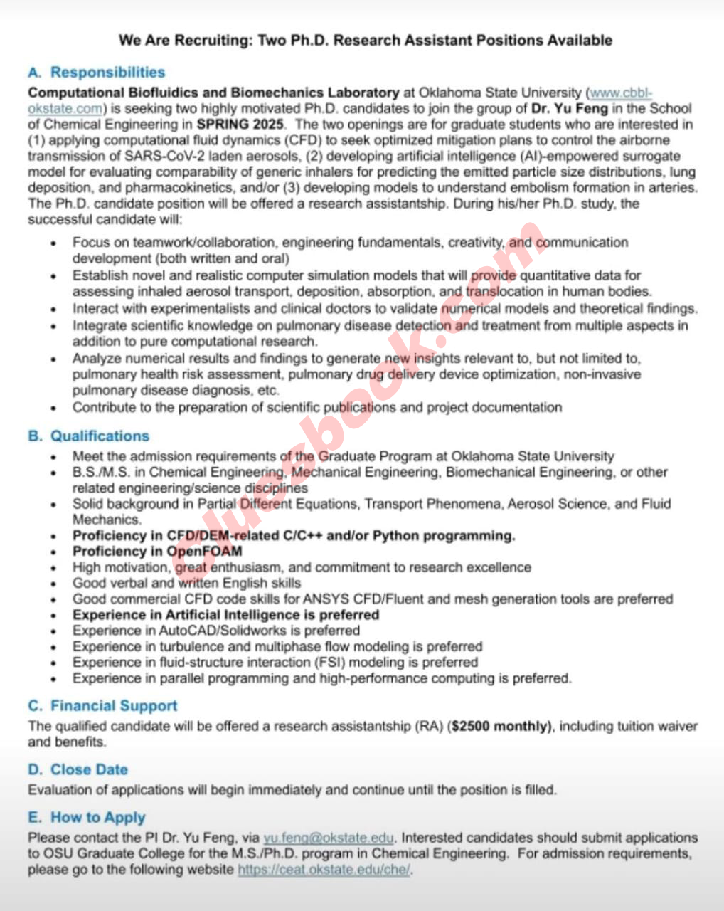 Fully Funded Oklahoma State University Scholarships For Ph.D. Research Positions – Apply Now 1 Fully Funded Oklahoma State University Scholarships For Ph.D