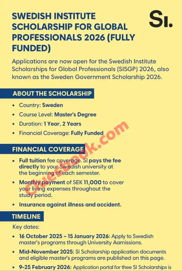 Fully Funded Swedish Institute Scholarship 2026 1 Fully Funded Swedish Institute Scholarship 2026