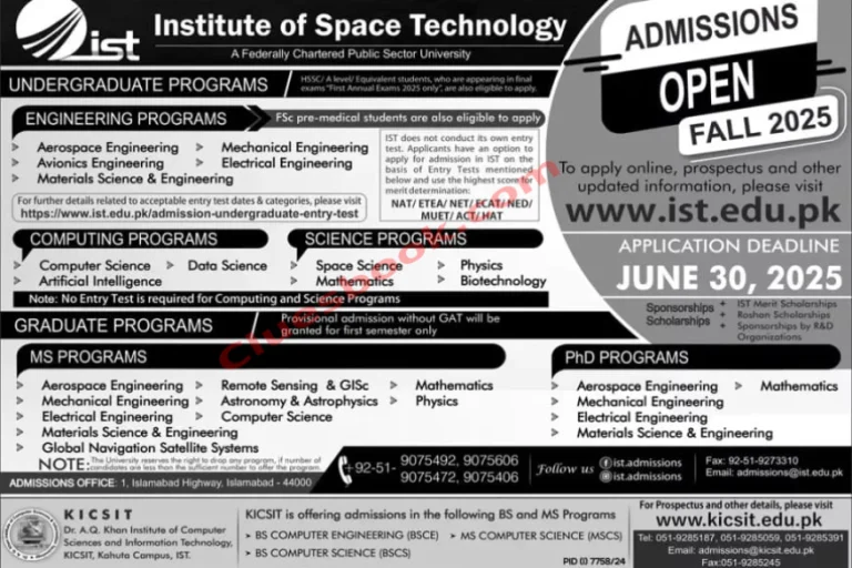 Institute of Space Technology Admissions