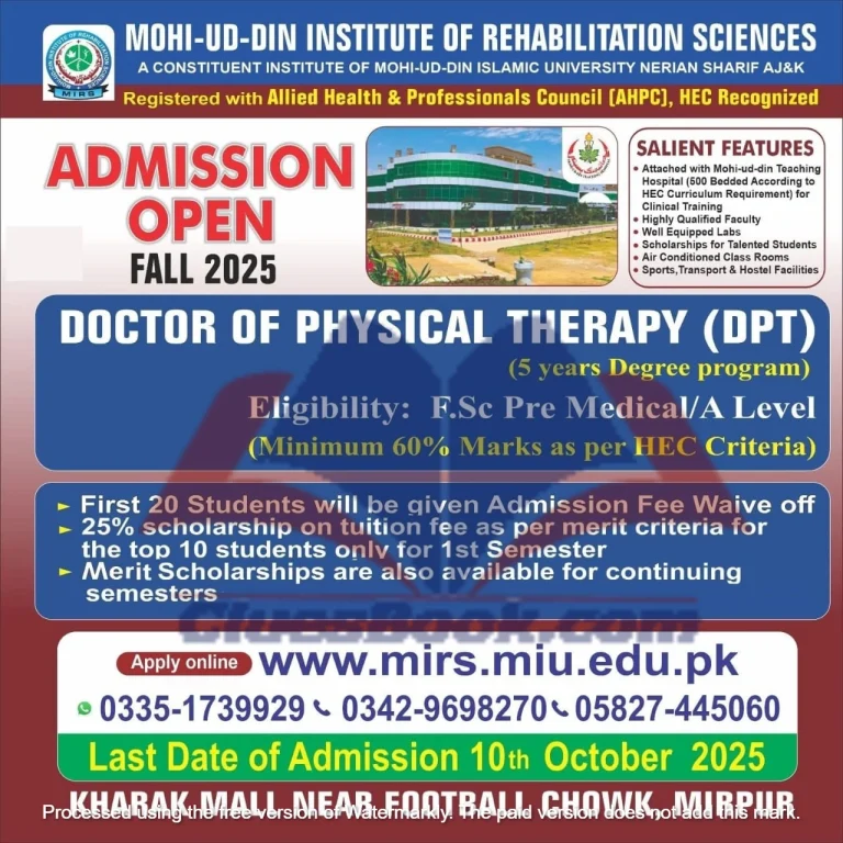 Mohi ud Din Islamic University Admissions Open Fall 2025 1 Mohi ud Din Islamic University Admissions Open Fall 2025