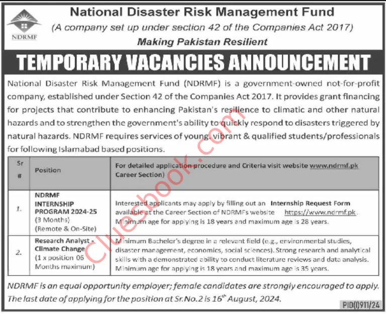 NDRMF Jobs for Research Analyst Role