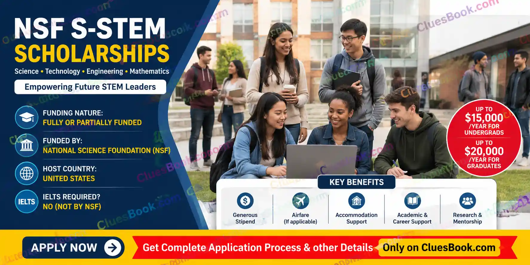 NSF Scholarships 2027 in Science, Technology, Engineering, and Mathematics (S-STEM) 1 NSF Scholarships for STEM Programs in USA