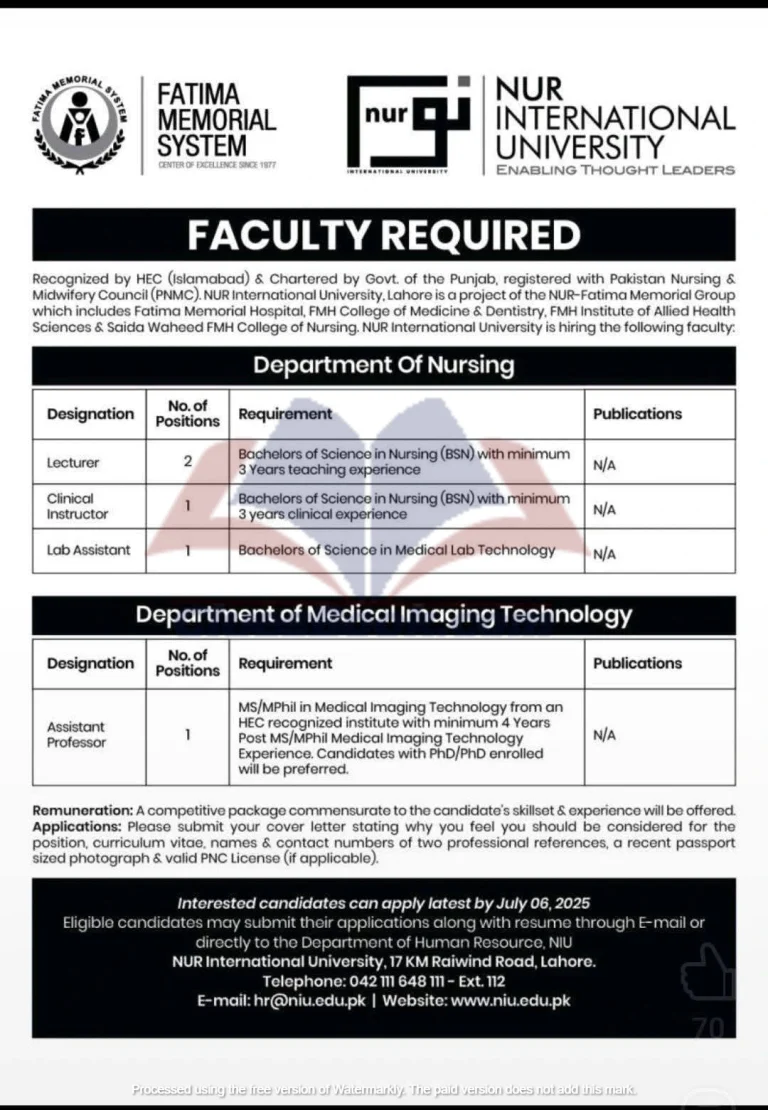 NUR University Faculty Jobs 2025 Apply for Teaching Jobs 6 NUR University Faculty Jobs 2025 Apply for Teaching Jobs