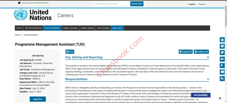 OHCHR jobs | Programme Assistant Jobs at OHCHR
