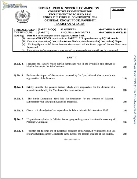 Pakistan Affairs CSS Past Papers 2014 10 Pakistan Affairs CSS Past Papers 2014