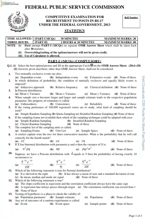 Past Papers of Geology CSS 2013 7 Past Papers of Geology CSS 2013