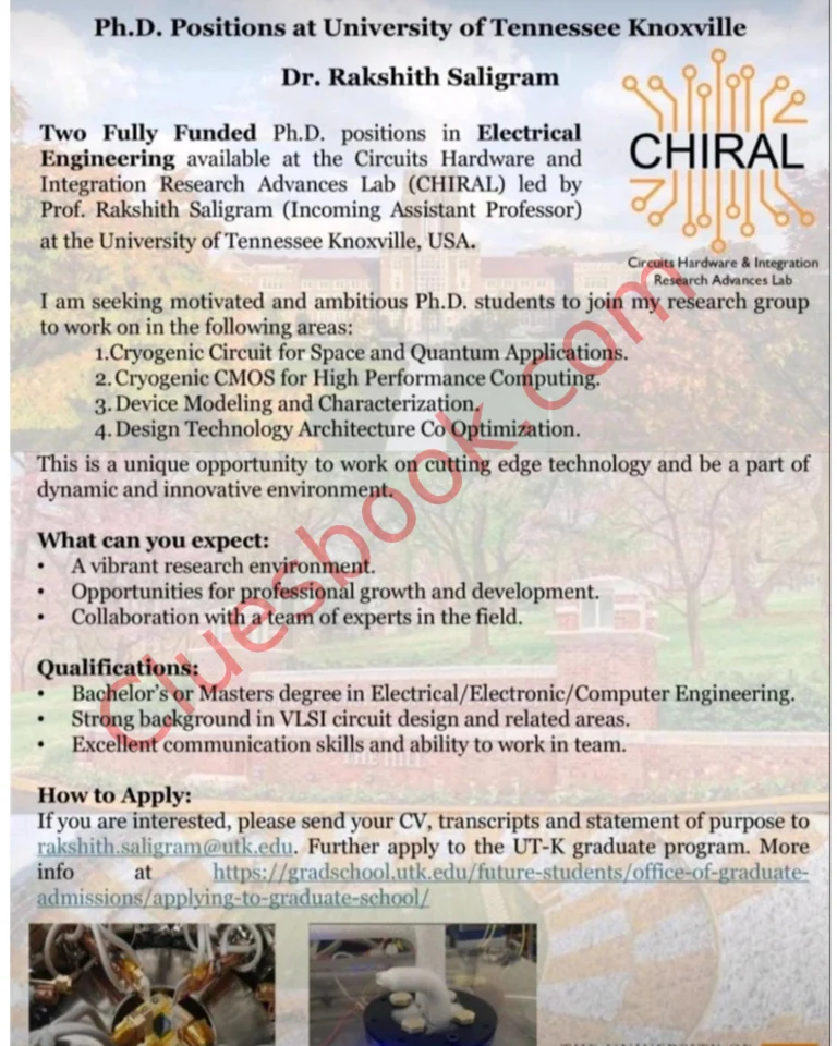 PhD Positions at University of Tennessee Knoxville in USA