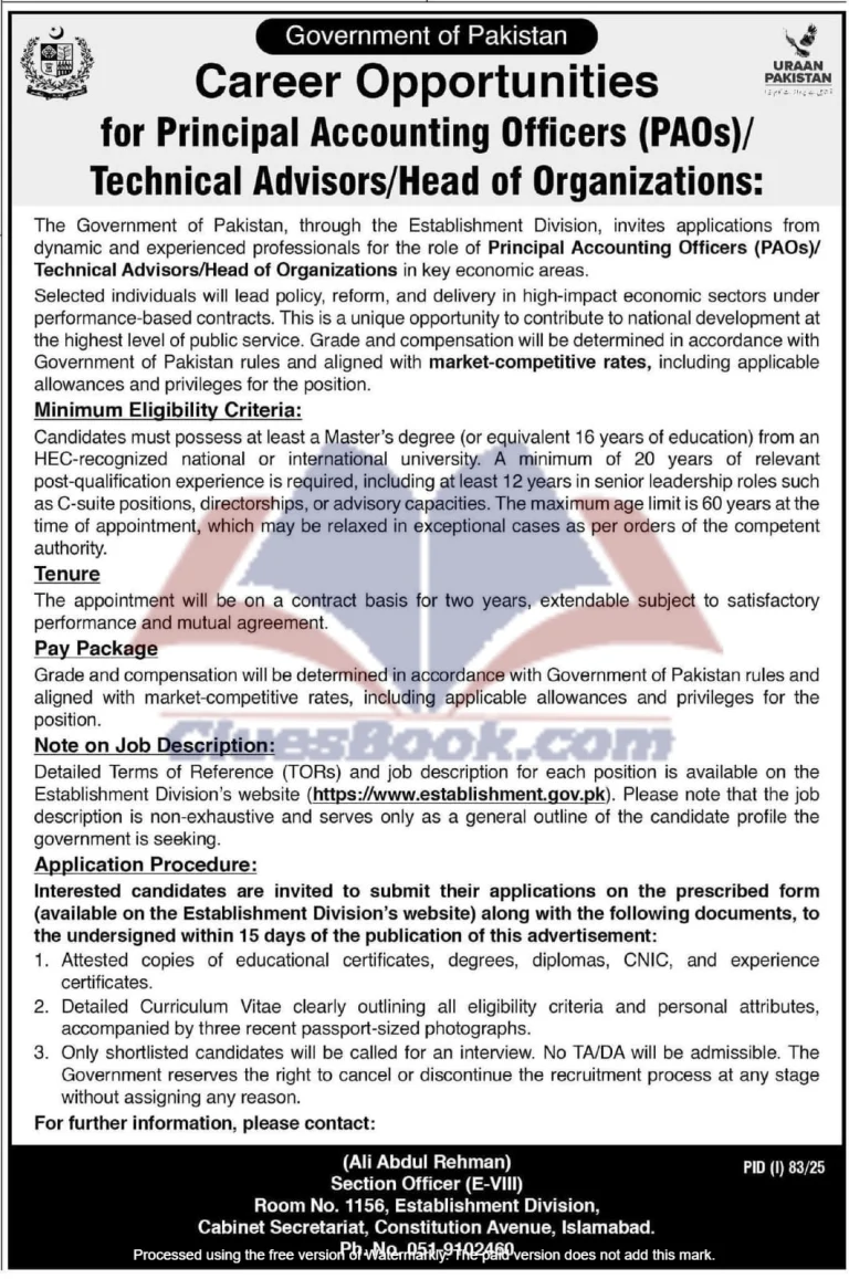 Principal Accounting Officers Jobs 2025 | Apply Now 1 Principal Accounting Officers Jobs 2025