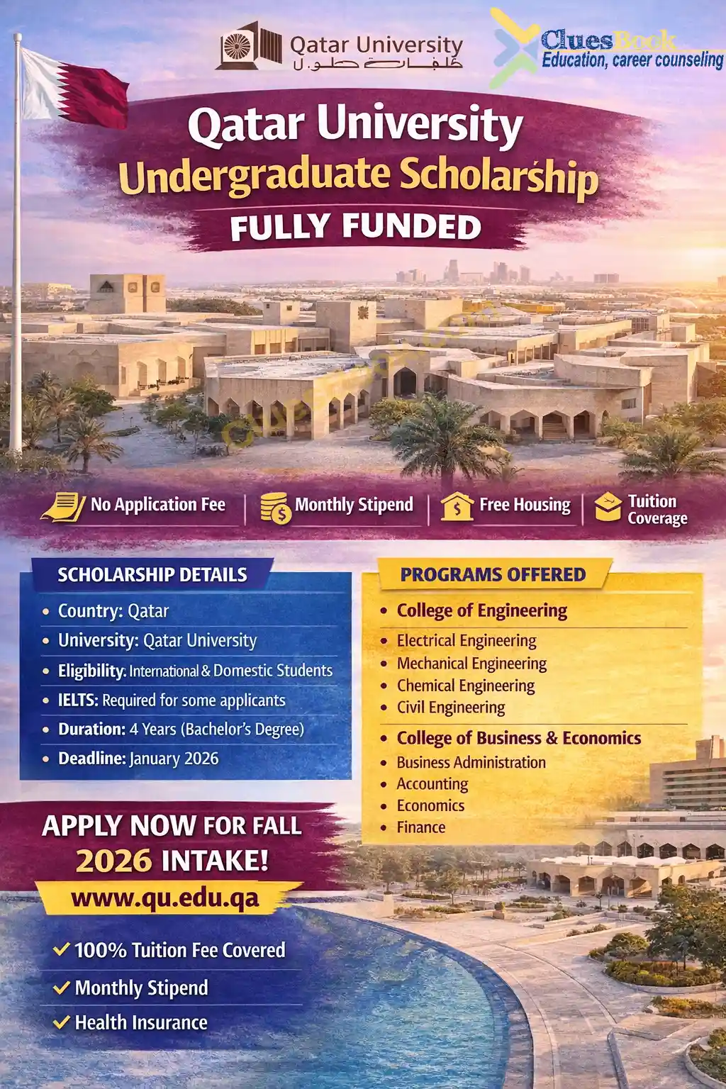 Fully Funded Qatar University Undergraduate Scholarships 2026 1 Qatar University Undergraduate Scholarships 2026